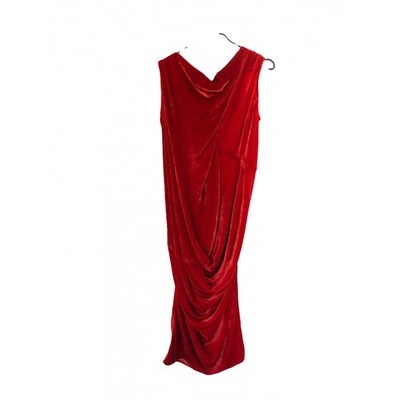 Pre-owned Rick Owens Red Velvet Dress