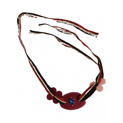 Pre-owned Marni Leather Necklace In Red