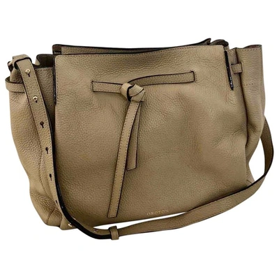 Pre-owned Oroton Beige Leather Handbag