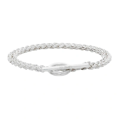 All Blues Silver Polished Rope Bracelet