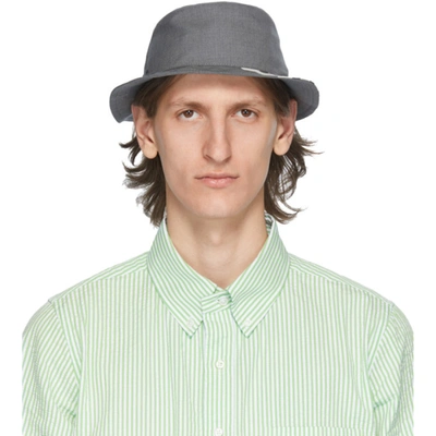 Thom Browne Medium Grey Heavy Cotton Canvas Bucket Hat In 035 Med Grey