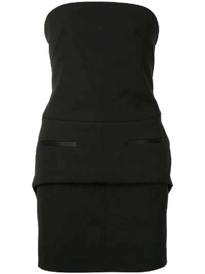 Vera Wang Strapless Mini Dress In Black