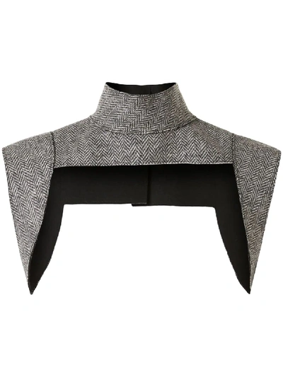 Vera Wang Herringbone Harness Knitted Top In Grey