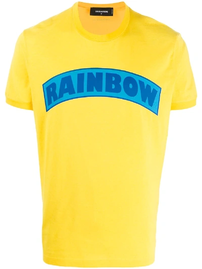 Dsquared2 Rainbow 印花t恤 In Yellow