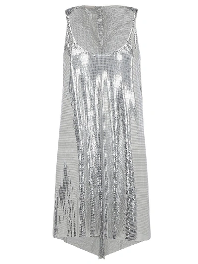 Paco Rabanne Metallic Effect Dress In Silver