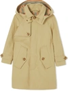 BURBERRY HOODED COTTON CAR COAT