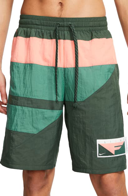 Nike Flight Nylon Athletic Shorts In Galactic Jade/evergreen Aura | ModeSens