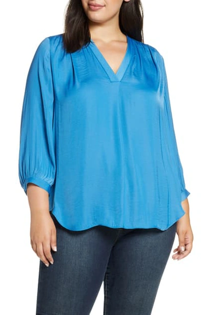 Vince Camuto Rumple Fabric Blouse In Serene Lake