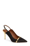 Malone Souliers Marion Pump In Black Satin/ Gold