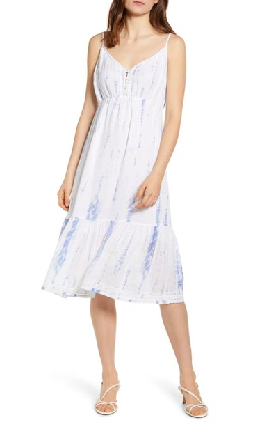 Rails Delilah Openwork Linen Blend Midi Dress In Cloud Tie Dye