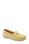 Samuel Hubbard Free Spirit Penny Loafer In Light Yellow Suede