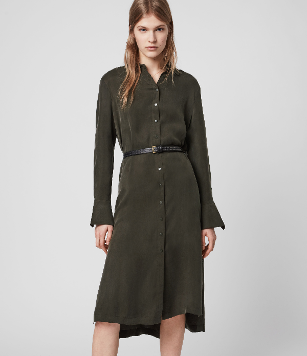 allsaints anya shirt dress