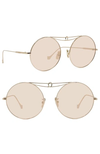 Loewe 56mm Round Sunglasses In Rose Gold/ Light Rose