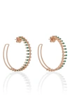 SHAY DOT DASH EMERALD & DIAMOND HOOP EARRINGS,SE168-RG-EM-18