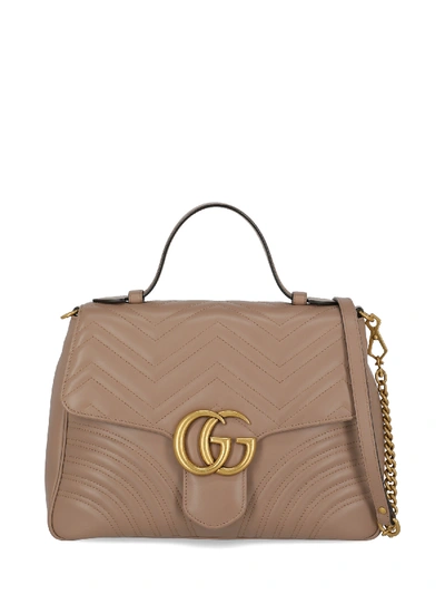 Pre-owned Gucci Marmont In Beige