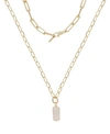 ETTIKA LINKED UP CRYSTAL PENDANT LAYERED WOMEN'S NECKLACE SET