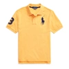 Polo Ralph Lauren Big Pony Cotton Mesh Polo In Gold Bugle