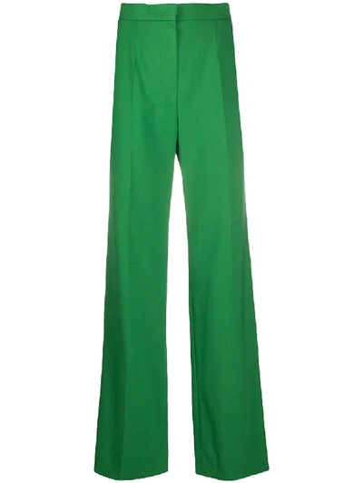 Escada Flared Tailored Trousers In Green