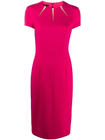 Escada Short-sleeved Midi Dress In Pink
