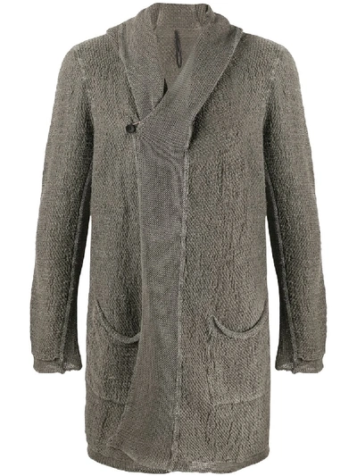 Masnada Long Draped Cardigan In Grey