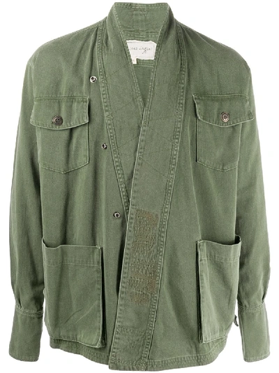 Greg Lauren Loose Fit Military Jacket In Green