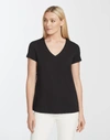 LAFAYETTE 148 COTTON JERSEY MODERN V-NECK TEE