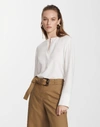 Lafayette 148 Petite Finesse Crepe Hayley Blouse In White