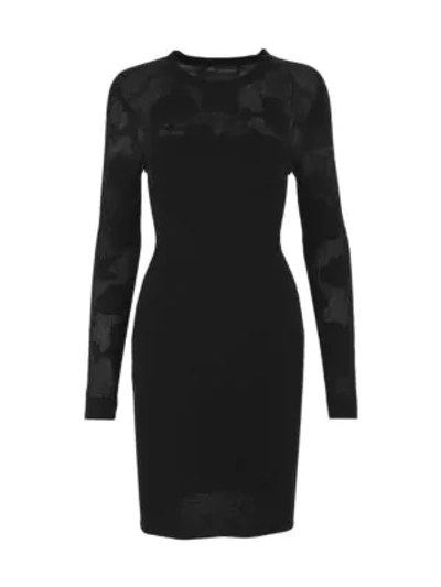 Versace Tattoo Knit Bodycon Dress In Black