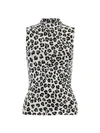 VERSACE Sleeveless Leopard-Print Knit Turtleneck