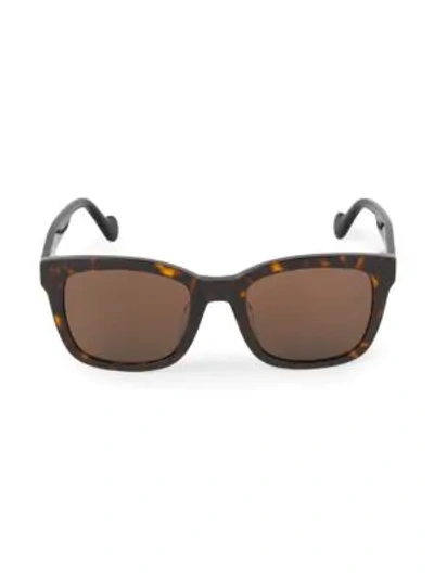 Moncler 50mm Square Plastic Sunglasses In Dark Havana