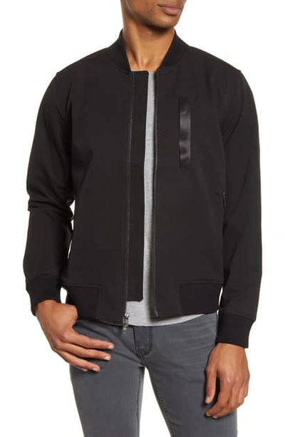 Acyclic Slim Fit Bomber Jacket In Black