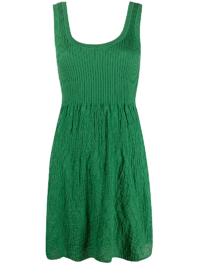M Missoni Sleeveless Flared Mini Dress In Green
