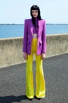 ALEX PERRY LONG SLEEVE BLAZER, CROP TOP AND FLARE PANT,AP20FP130-18