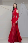 Isabel Sanchis Alberona Cold Shoulder Gown