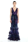 MARCHESA NOTTE SLEEVELESS FIT AND FLARE GOWN,MN20RG1143-US-1-1-1-1-1
