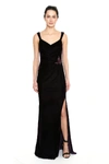 MARCHESA NOTTE SLEEVELESS STRETCH VELVET EVENING GOWN,MN20FG2085P-2