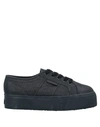 SUPERGA SUPERGA WOMAN SNEAKERS BLACK SIZE 5 POLYESTER, COTTON,11646342ET 13