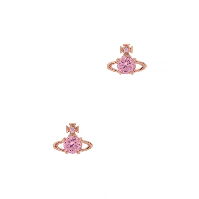 Vivienne Westwood Reina Crystal-embellished Stud Earrings In Rose