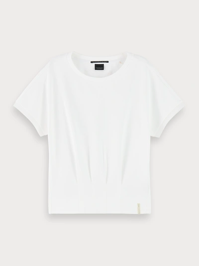 Scotch & Soda 100% Cotton Short Sleeve T-shirt With Shaped Waist In White