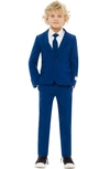 Opposuits Boys Navy Royale Solid Slim Fit Suit In Blue
