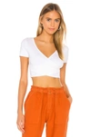 525 AMERICA CROPPED SURPLUS CAP SLEEVE TOP,525A-WS64