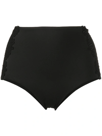Ermanno Scervino Embroidered Bikini Bottom In Black