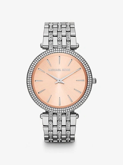 Michael Kors Oversized Darci Pavé Silver-tone Watch