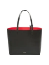 Mansur Gavriel Large Vegetable-tanned Leather Tote Bag In Black/flamma