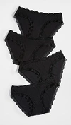 Stripe & Stare Bikini Briefs - 4 Pack In Black/black/black/black