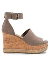 Dolce Vita Otto Suede Ankle-strap Platform Wedge Sandals In Taupe