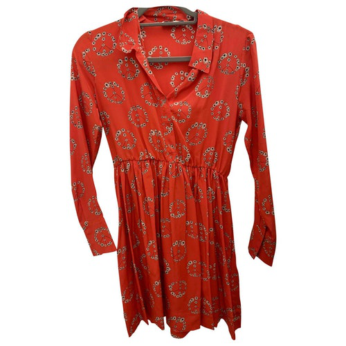 Pre-Owned Sandro Red Silk Dress | ModeSens