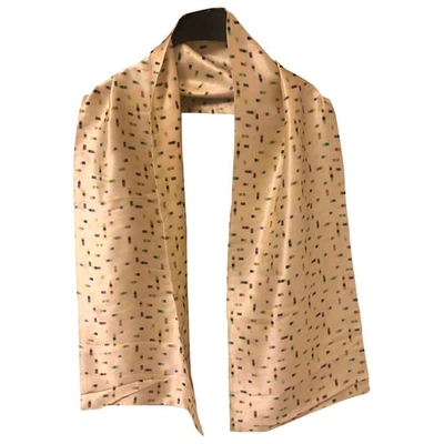 Pre-owned Ann Demeulemeester Silk Scarf In Ecru