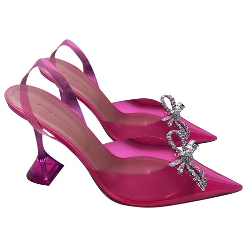 PreOwned Amina Muaddi Begum Pink Heels ModeSens