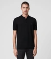 Allsaints Form Short Sleeve Polo Shirt In Jet Black